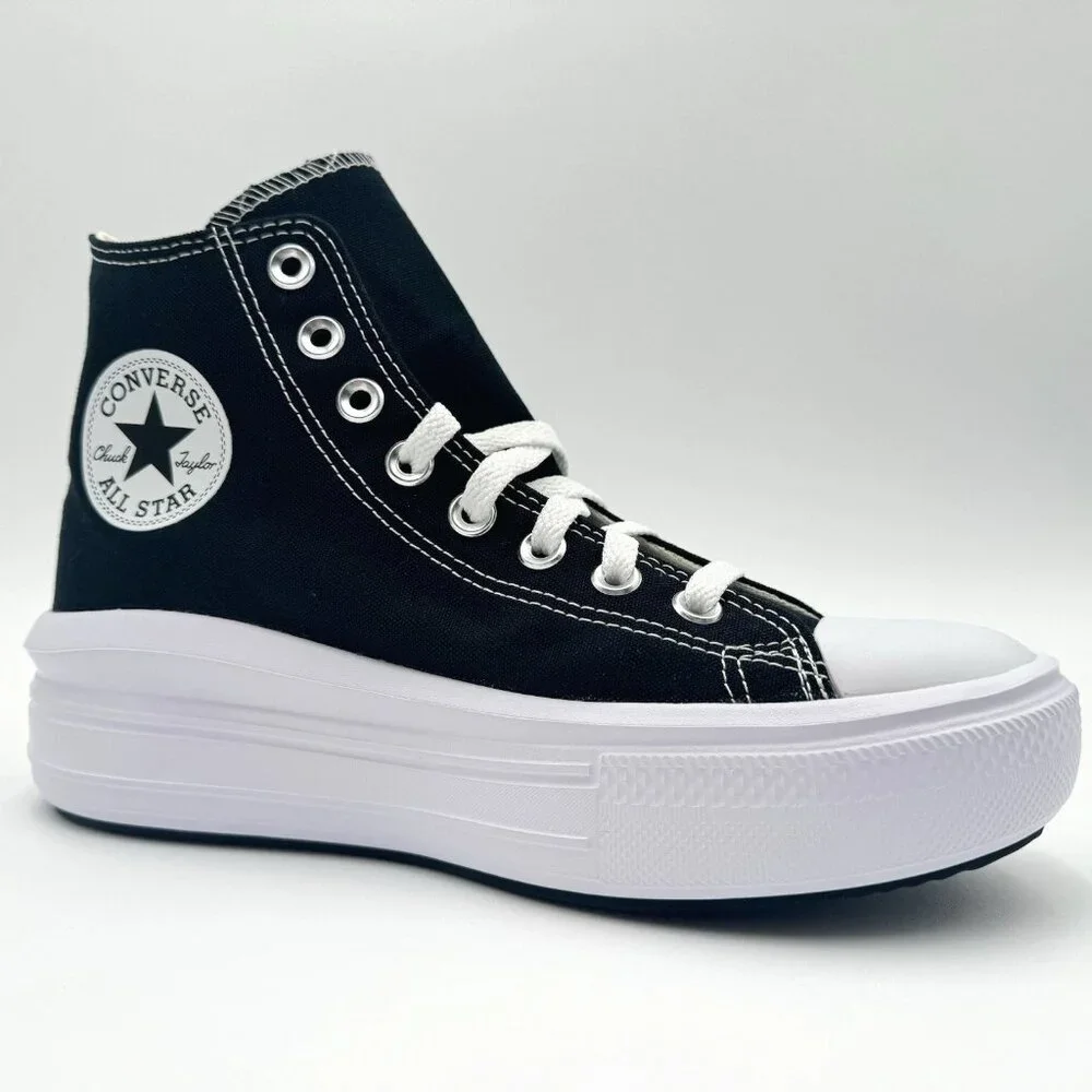 Converse Chuck Taylor All Star Move Platform Hi Women's 9 Sneakers Black/White - Picture 5 of 11